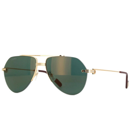Occhiali da sole uomo Luxury Cartier CT0427S gold green (006) nuova collezione 2