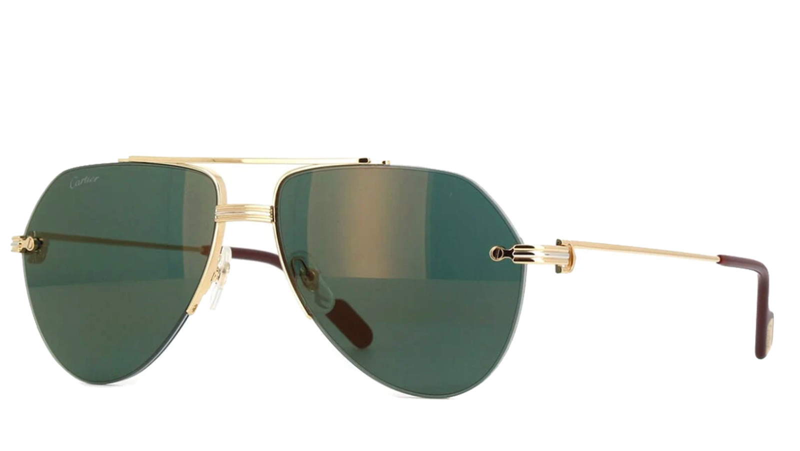 Occhiali da sole uomo Luxury Cartier CT0427S gold green (006) nuova collezione