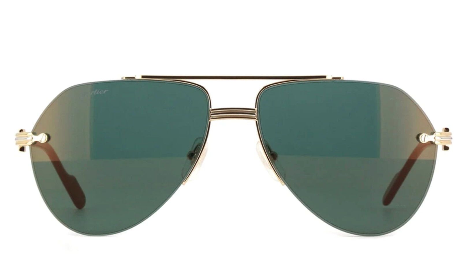 Occhiali da sole uomo Luxury Cartier CT0427S gold green (006