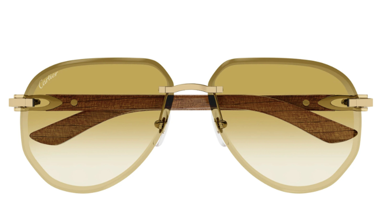 Occhiali da sole uomo Luxury Cartier CT0440S gold brown yellow (004) nuova collezione