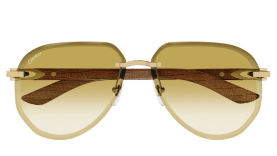 Occhiali da sole uomo Luxury Cartier CT0440S gold brown yellow (004) nuova collezione