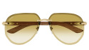 Occhiali da sole uomo Luxury Cartier CT0440S gold brown yellow (004) nuova collezione