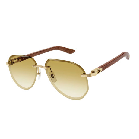 Occhiali da sole uomo Luxury Cartier CT0440S gold brown yellow (004) nuova collezione 2