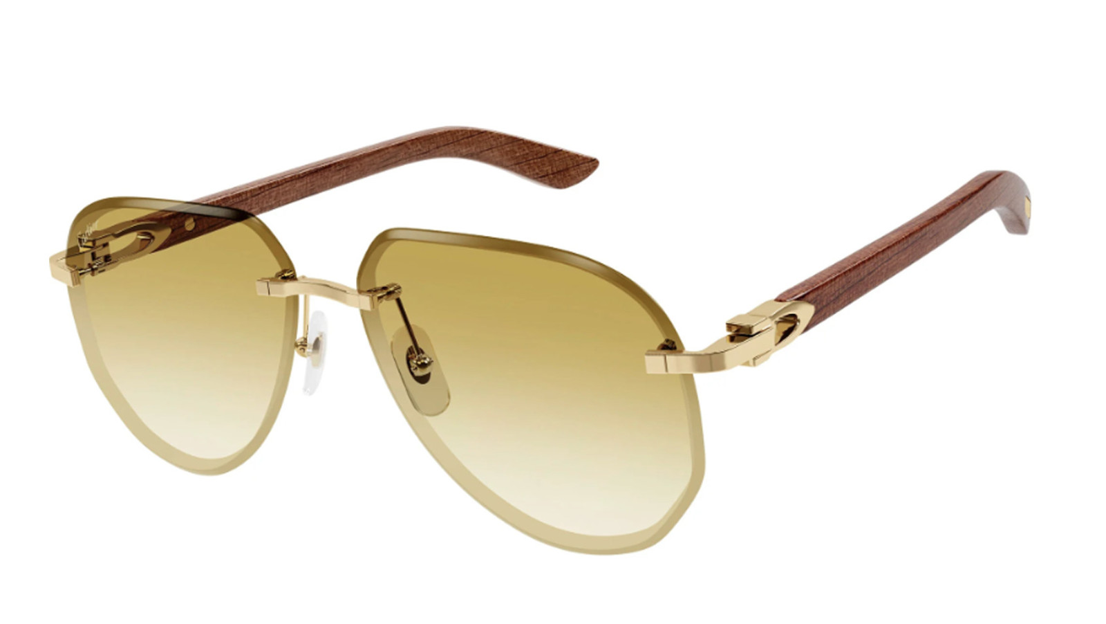 Occhiali da sole uomo Luxury Cartier CT0440S gold brown yellow (004) nuova collezione