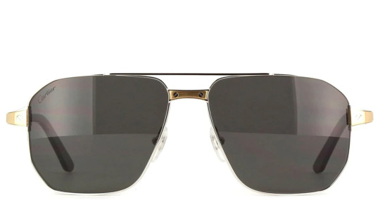 Occhiali da sole uomo Luxury Cartier CT0424S silver smoke (001) nuova collezione