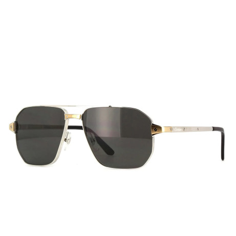 Occhiali da sole uomo Luxury Cartier CT0424S silver smoke (001) nuova collezione 2