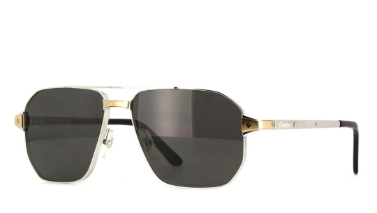 Occhiali da sole uomo Luxury Cartier CT0424S silver smoke (001) nuova collezione