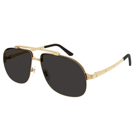 Occhiali da sole uomo Luxury Cartier CT0353S 001 gold gold grey nuova collezione 2