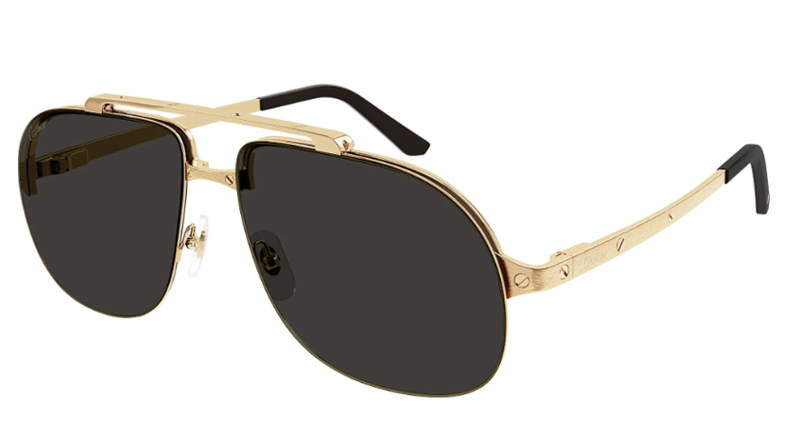 Occhiali da sole uomo Luxury Cartier CT0353S 001 gold gold grey nuova collezione