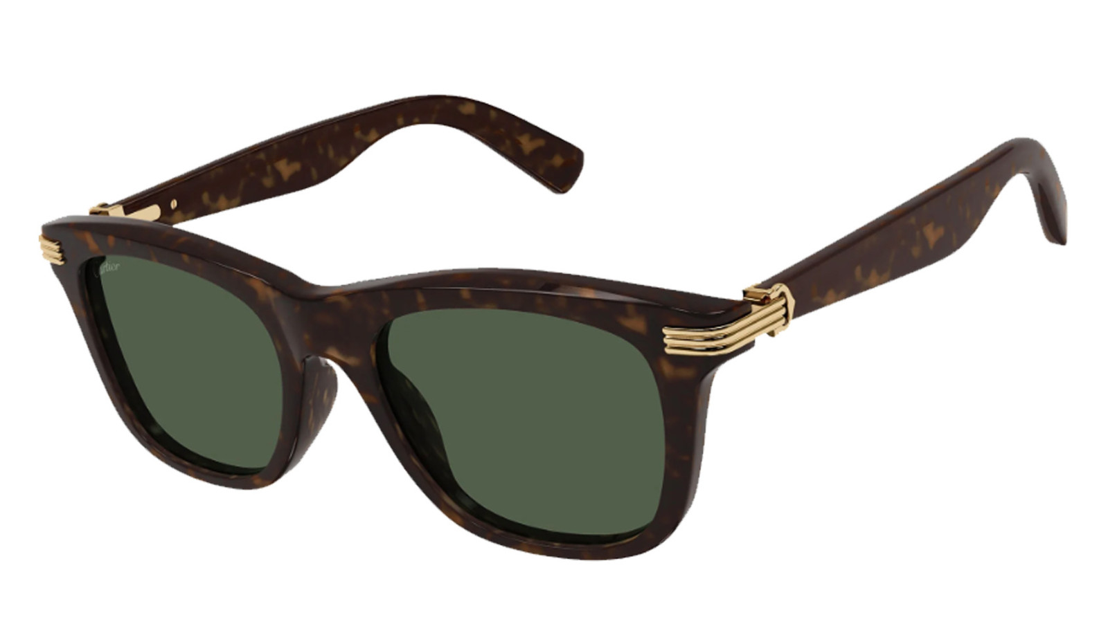 Occhiali da sole uomo Luxury Cartier CT0396S havana green (002) nuova collezione