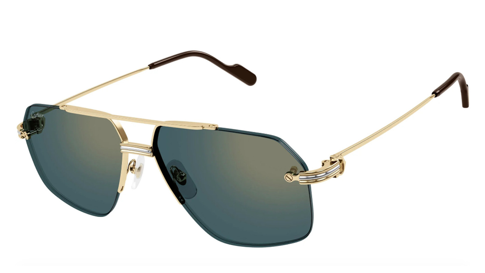 Occhiali da sole uomo Luxury Cartier CT0426S gold green (002) nuova collezione