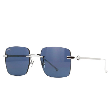 Occhiali da sole uomo Luxury Cartier CT0403S silver blue (001) nuova collezione 2