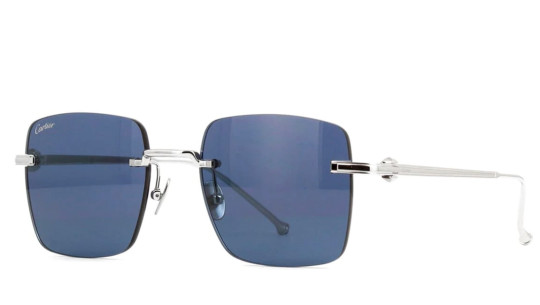 Occhiali da sole uomo Luxury Cartier CT0403S silver blue (001) nuova collezione